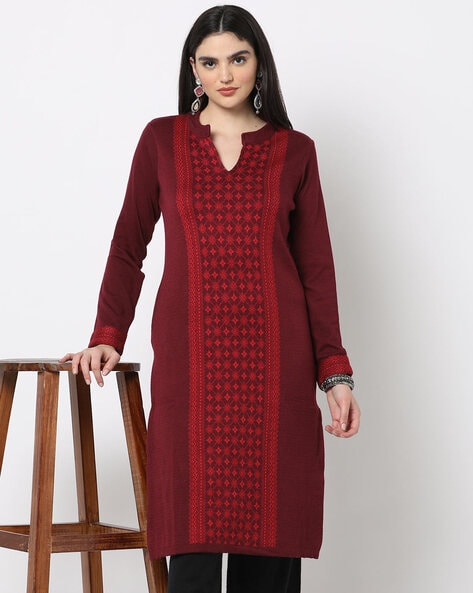 Intarsia Knit Sweater Kurta