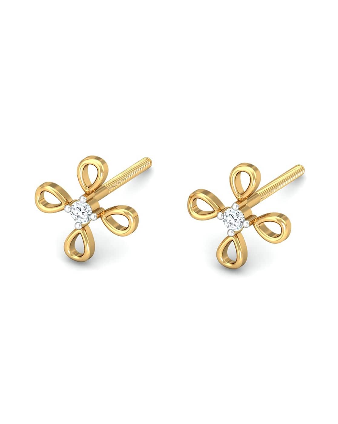 Stud Earrings Gold Senco Gold Tops Design Senco Gold Diamond