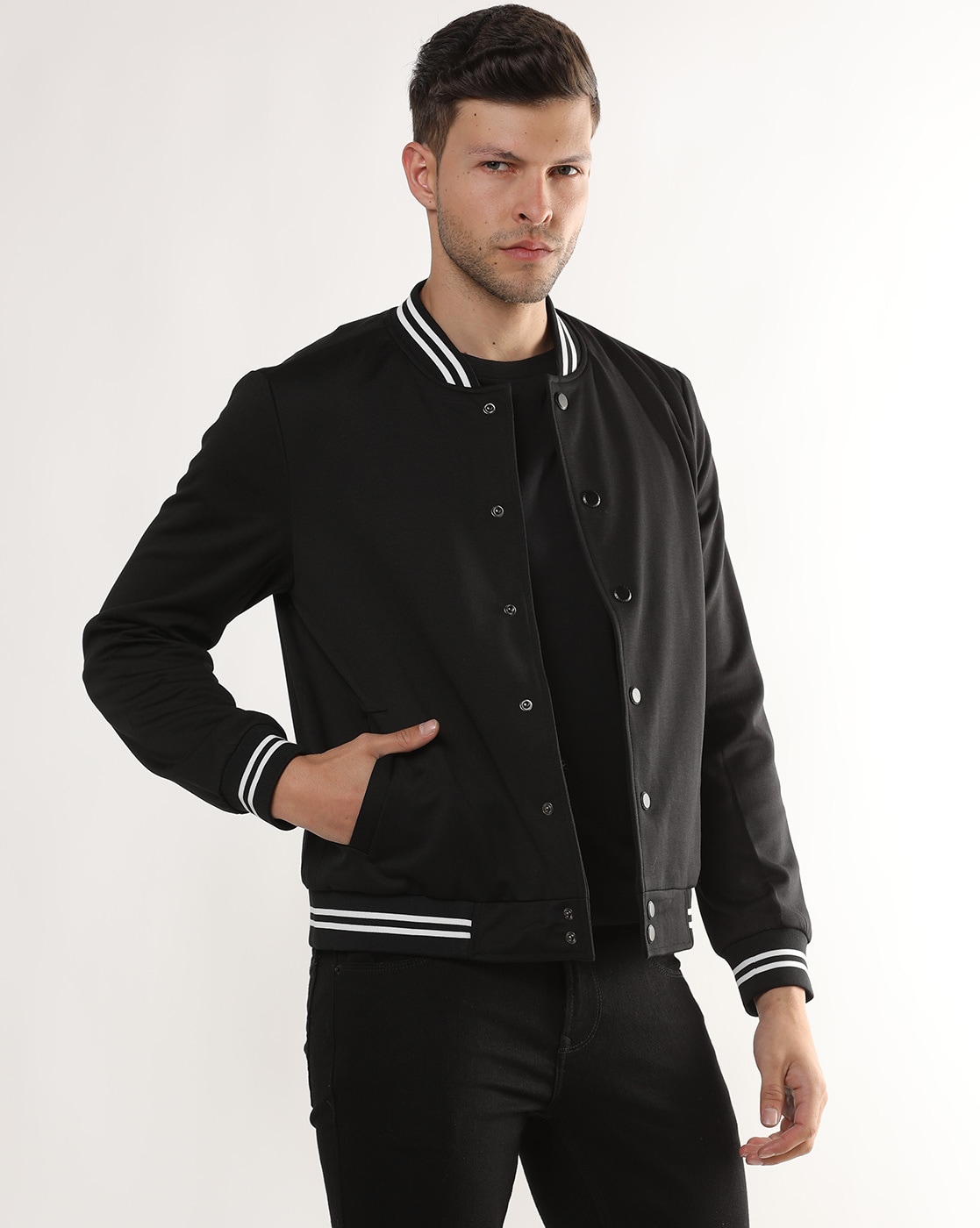 Black jacket with buttons hotsell