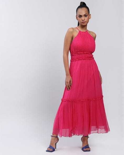 LABEL RITU KUMAR Halter-Neck Tiered Dress