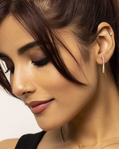 Solid 22K Real Gold plain wire. THICK 20G Endless Piercing Nose Hoop R –  Karizma Jewels