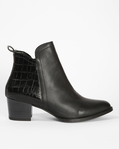 Bilbee Black Patent Leather Ankle Boots by Midas | Shop Online at Midas