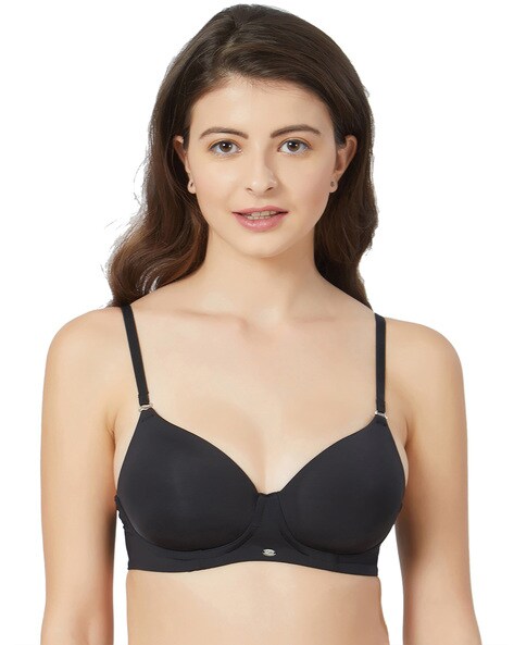 Buy Zivame All That Lace Push Up Wired Low Coverage Strapless Bra-Black at  Rs.895 online