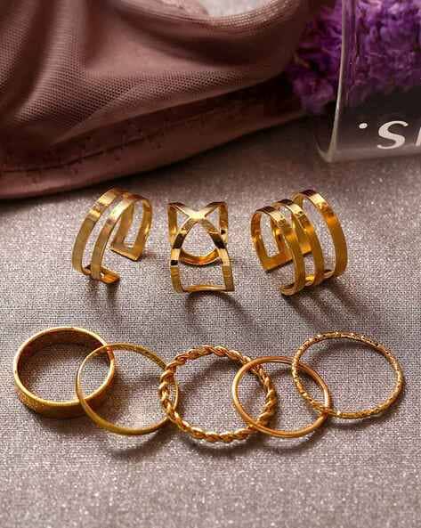 Ring Sets Fingers Simple | Simple Finger Rings Gold | Gold Finger Rings  Designs - 8 - Aliexpress