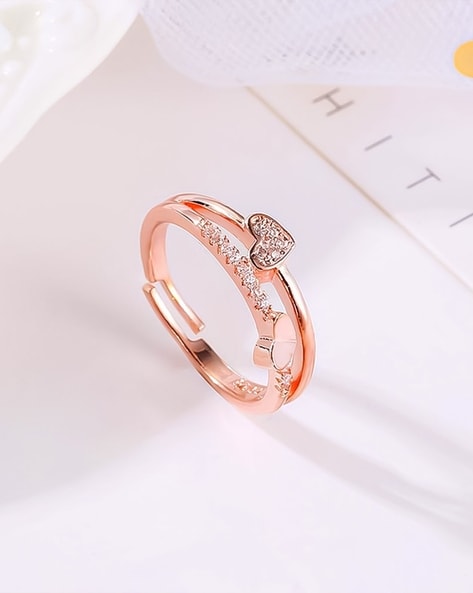 Personalized Double Heart Promise Rings for Women – Get Engravings