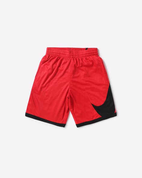 nike red and black shorts