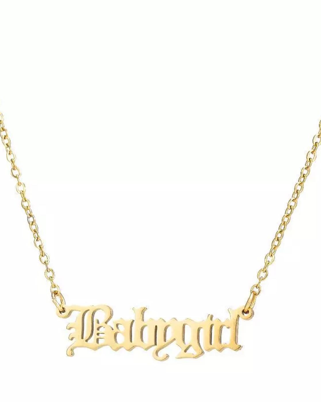 Girly Necklace Gold Color Plating Babygirl Name Logo Letter Pendant Necklace  For Women Girl Jewelry Accessory - Necklace - AliExpress