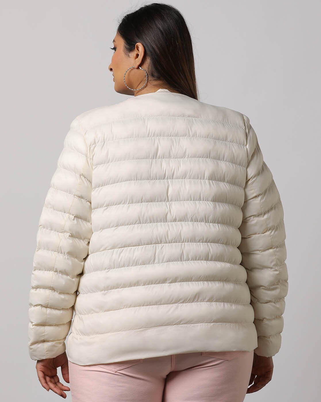 Oversized white cheap puffer jacket