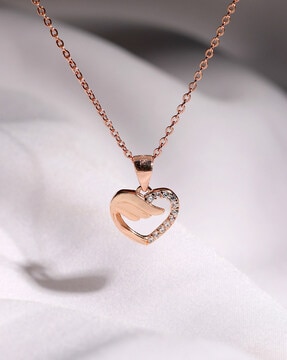 Eternal Love 925 Sterling Silver Winged Heart Chain Necklace