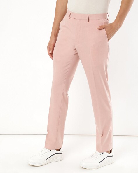 A pair of bright pink trousers, worn three ways - No Fear of Fashion