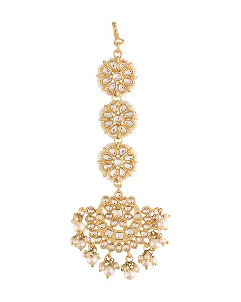 Buy Gold Plated Kira Petals Stone Studded Chandbali Earrings by The Bling  Girll Online at Aza Fashions.