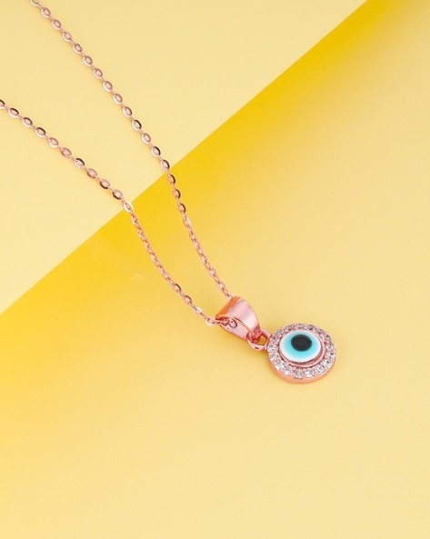 Shop Gold Plated Sparkling Evil Eye Pendant Necklace by ZARIIN at House of  Designers – HOUSE OF DESIGNERS
