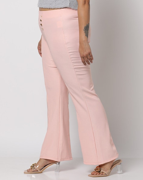 Buy Pink Trousers & Pants for Women by Fig Online