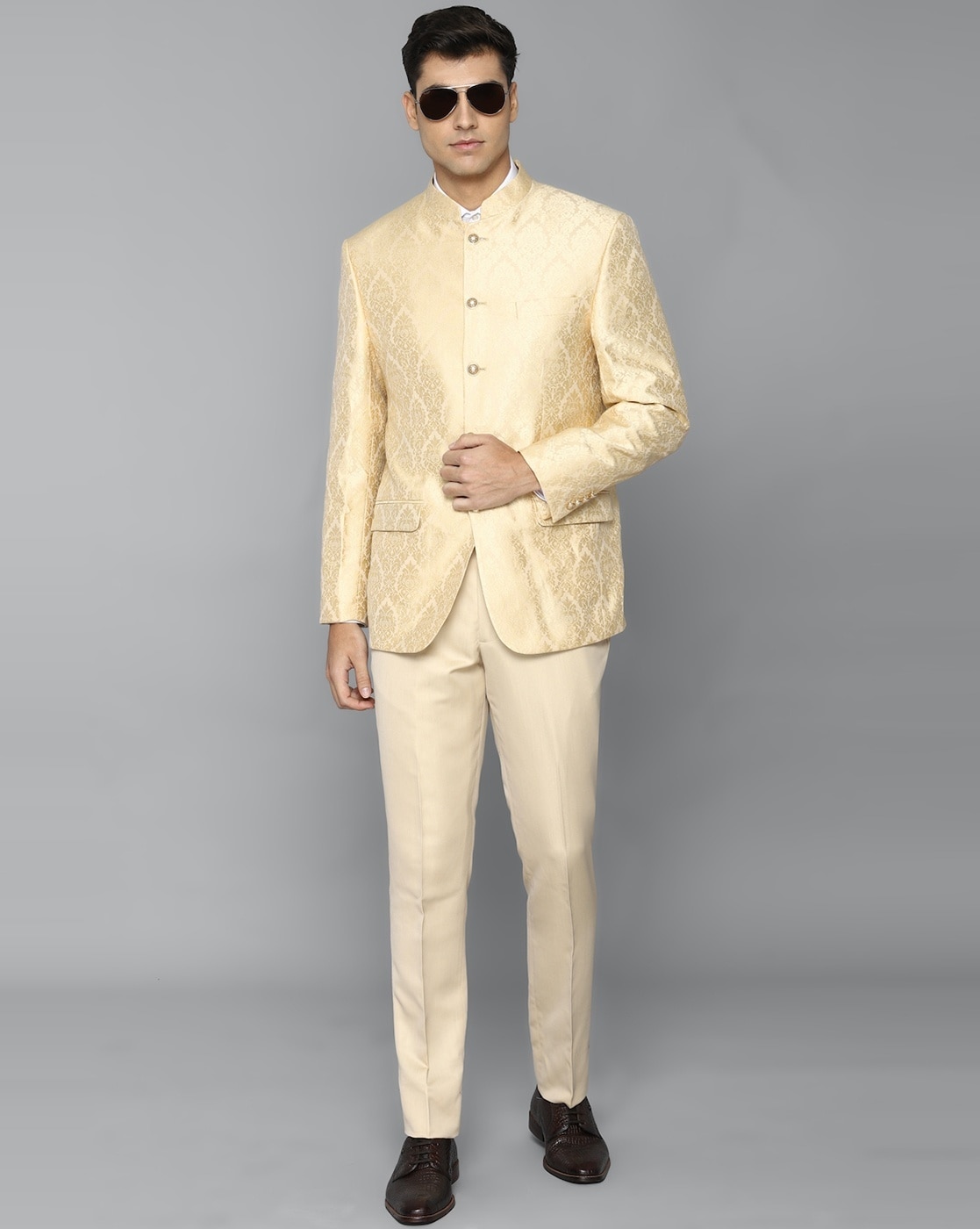 Buy Louis Philippe Men Navy Slim Fit Checks Formal Two Piece Suit (Set of  2) online