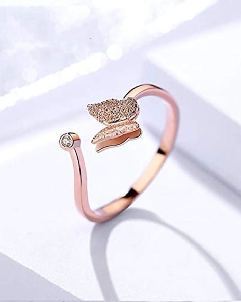 Brushed Satin Finish Rose Gold Stainless Steel Low Dome Band Ring. -  925Express