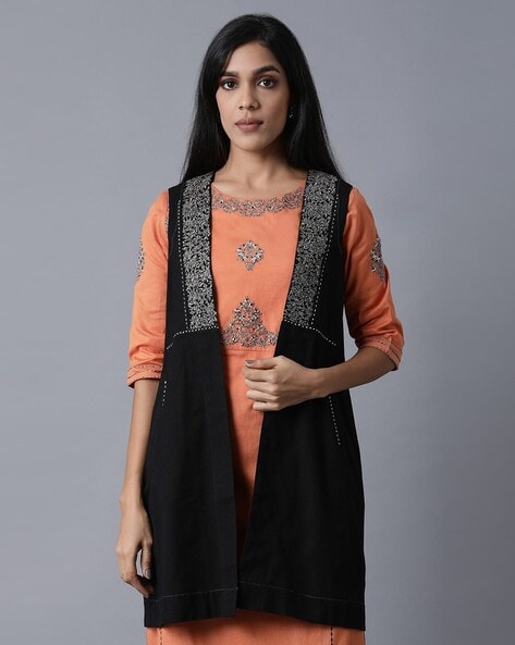 Aggregate more than 160 black kurti with denim jacket latest