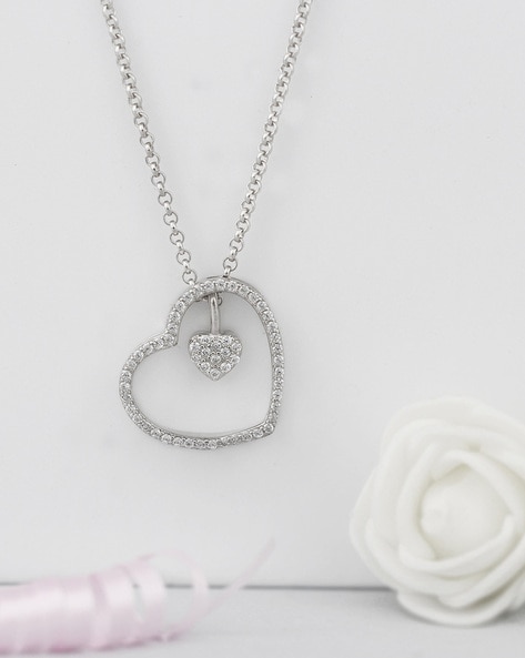 Silver Plated Stylish Designer Adjustable and Delicate Heart Necklace –  Shining Jewel