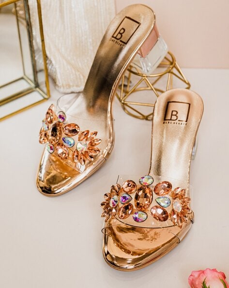 Rose gold bling online sandals