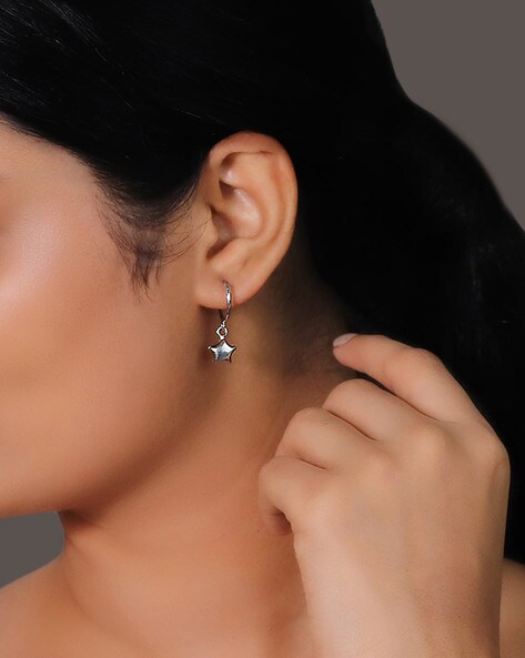 Mini Sterling Silver Star Huggie Hoop Earrings | Lisa Angel