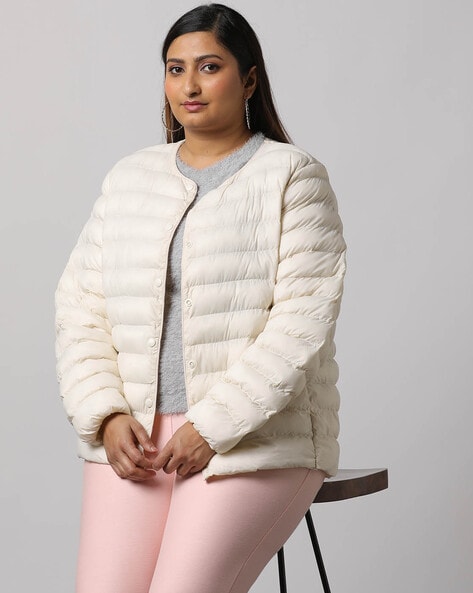 Buy Only Off White Self Design Jacket for Women Online @ Tata CLiQ