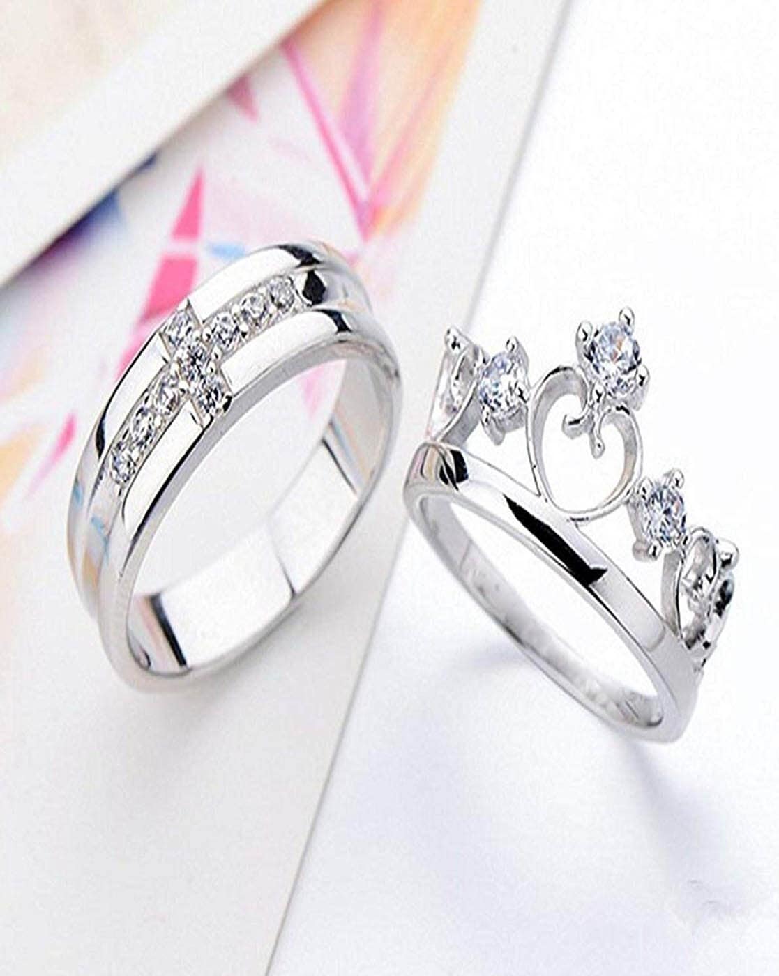 2 Pcs/Set Romantic Hand In Hand Forever Couple Ring Fashion King Queen  Stainless Steel Rings For Women Men Gifts For Lovers - AliExpress