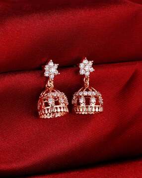 giva 925 Sterling Silver Rose Gold-Plated Jhumka Earrings-picture-45