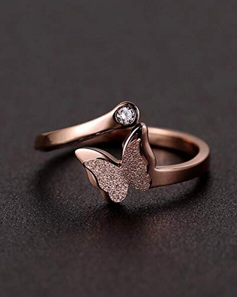 ARTK1798 Stainless Steel Rose Gold Plated .3ct Crystal Dome Fashion Ring  Women's Sz 5-1 0 - MarimorJewelry.com