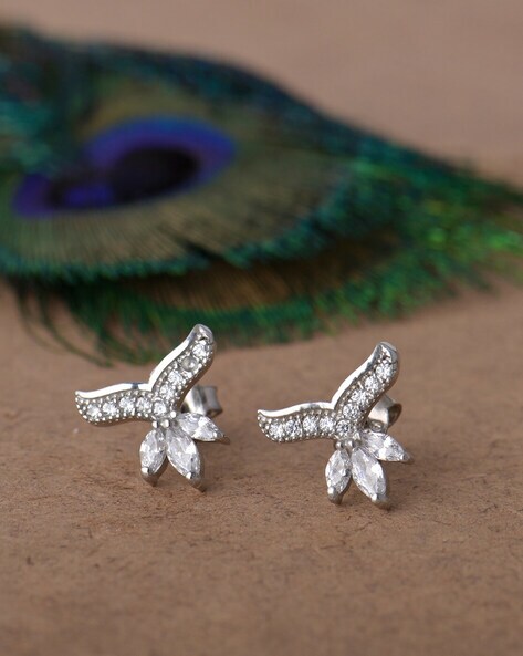 Silver And Tiger Stones Earrings | Pankaj Indian Online Jewelry Shop