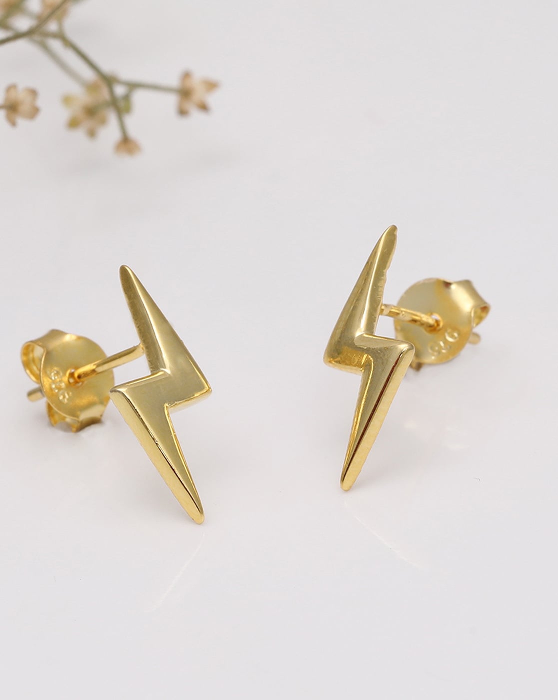 Astrape Gold Opal Lightning Bolt Stud Earrings | The Essential Jewels