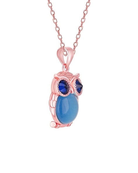 Rose gold owl deals necklace