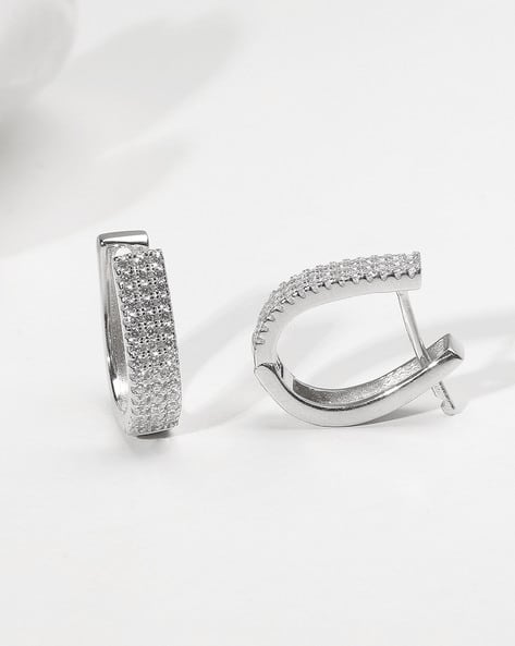 Buy Silver-Toned Earrings for Women by Giva Online - Main Image