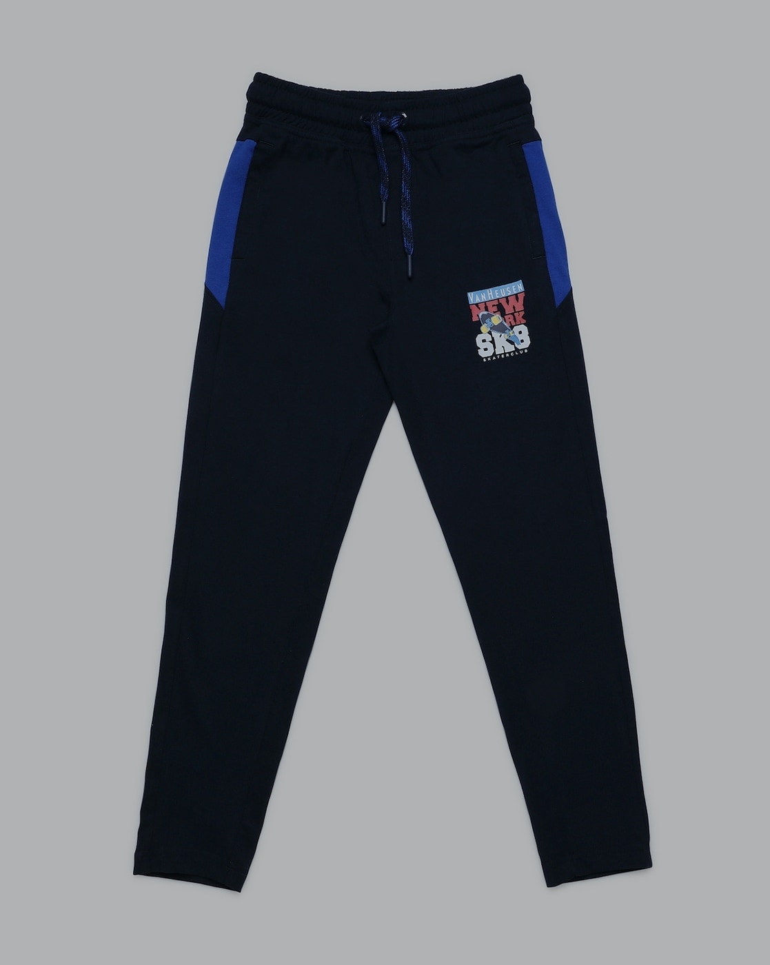 Boys Track Pants with Placement Brand Print