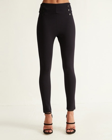 High-Rise Leggings with Front Slit