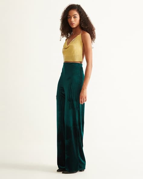 Palazzo Forever 21 Velvet Pants Forever 21 Black Velvet Wide Leg