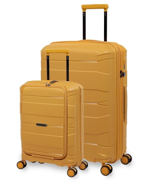 Yellow best sale luggage set