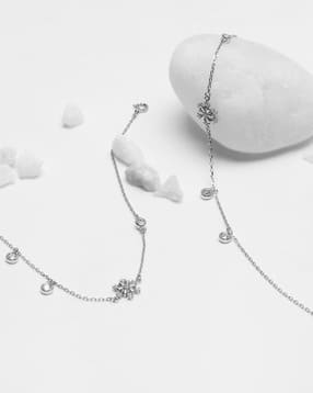 giva 925 Silver Zircon Bubble Anklet (Single)-picture-33