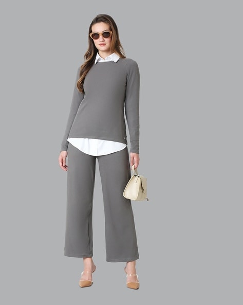 Buy Grey Trousers & Pants for Women by VAN HEUSEN Online