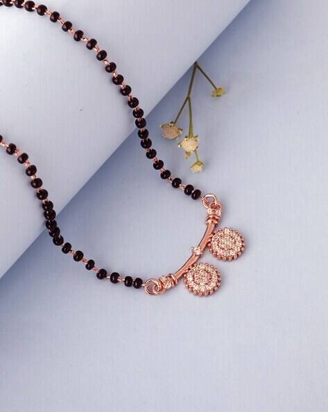 Giva Rose Gold-Plated Stone-Studded Mangalsutra