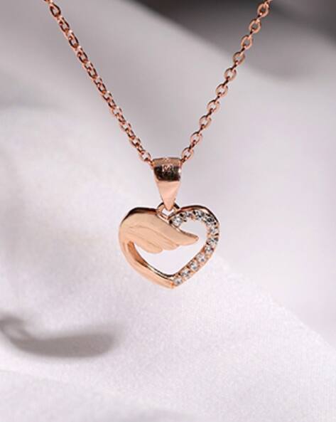 Giva 925 Sterling Silver Winged Heart Pendant with Link Chain