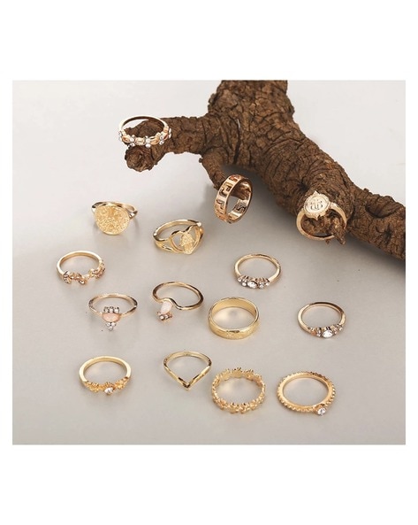 Buy Gold Toned Rings for Women by Jewels galaxy Online | Ajio.com