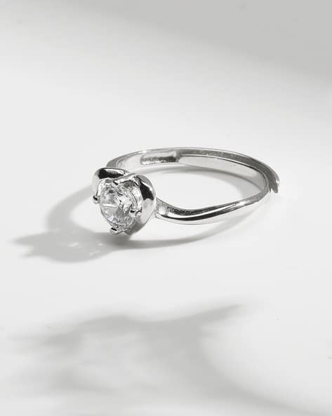 925 Silver Zircon Embrace Heart Ring