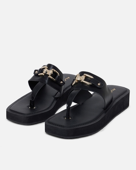 Buy STRAP ME IN BLACK FLAT SANDALS for Women Online in India