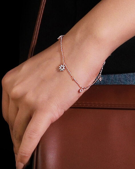 Silver Floral Charm Bracelet | Claire's US