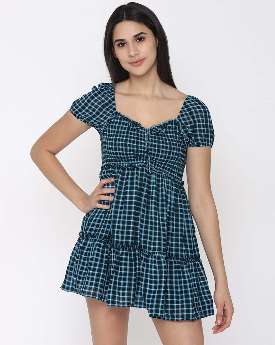 Mini Dresses Aerie Gingham Dress Buy Blue Dresses For Women By AMERICAN  EAGLE Online