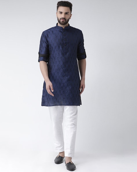 Buy online Yellow Solid Silk Blend Kurta Pant Set With Jacquard Nehru  Jacket from Clothing for Men by Hangup for ₹2199 at 70% off | 2024  Limeroad.com