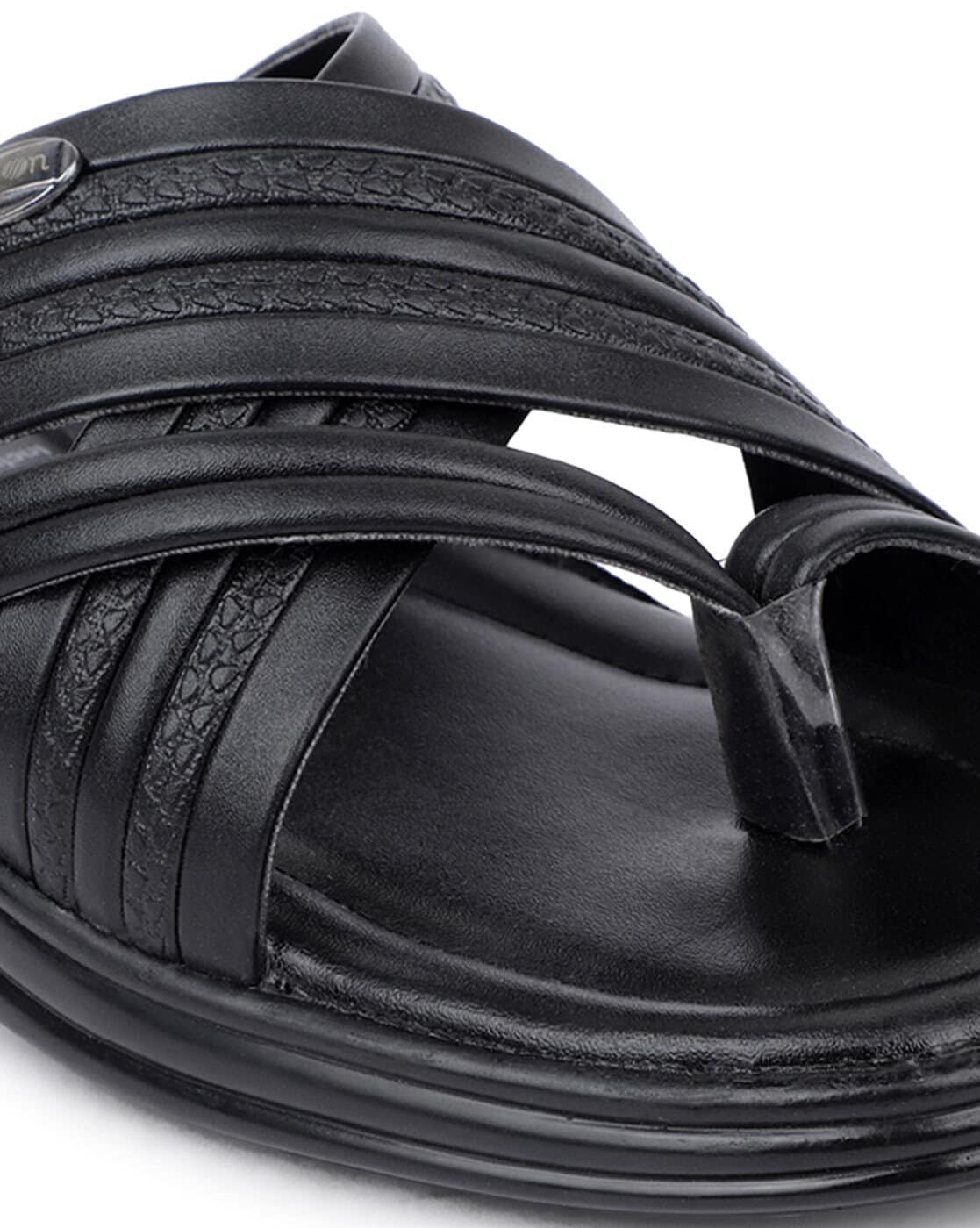 Black Men's Sandal #70340 - P Leathers Footwear