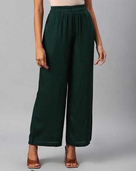 Ankle-Length Palazzos with Elasticated Waistband Price in India