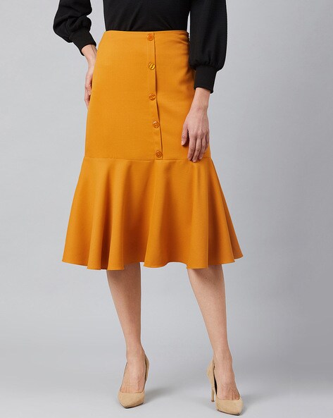 Buy Mustard Skirts for Women by MARIE CLAIRE Online Ajio