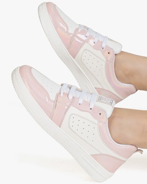 go21 colourblock lace up sneakers with perforations