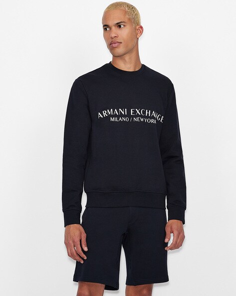 Armani blue outlet sweatshirt